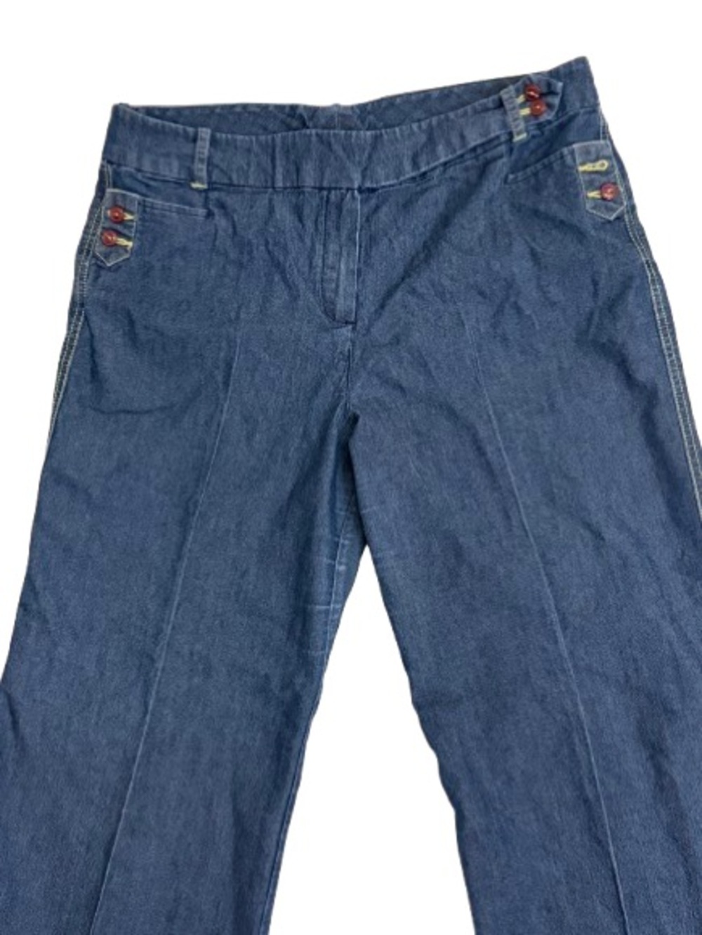 Larry Levine Stretch Denim Trouser Jeans Women’s 12 Wide Leg Career Pants - Picture 3 of 8